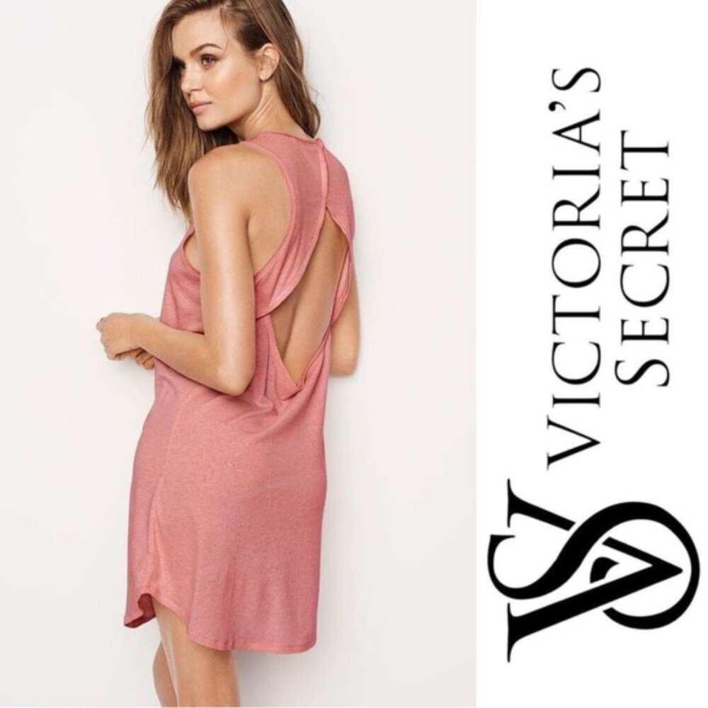 Victoria's Secret | Mauve Cotton Open Back Slip Nightgown | Size Medium